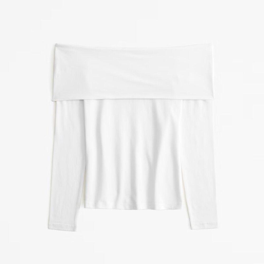 Abercrombie Long-Sleeve Seamless Tuckable Off-The-Shoulder Top